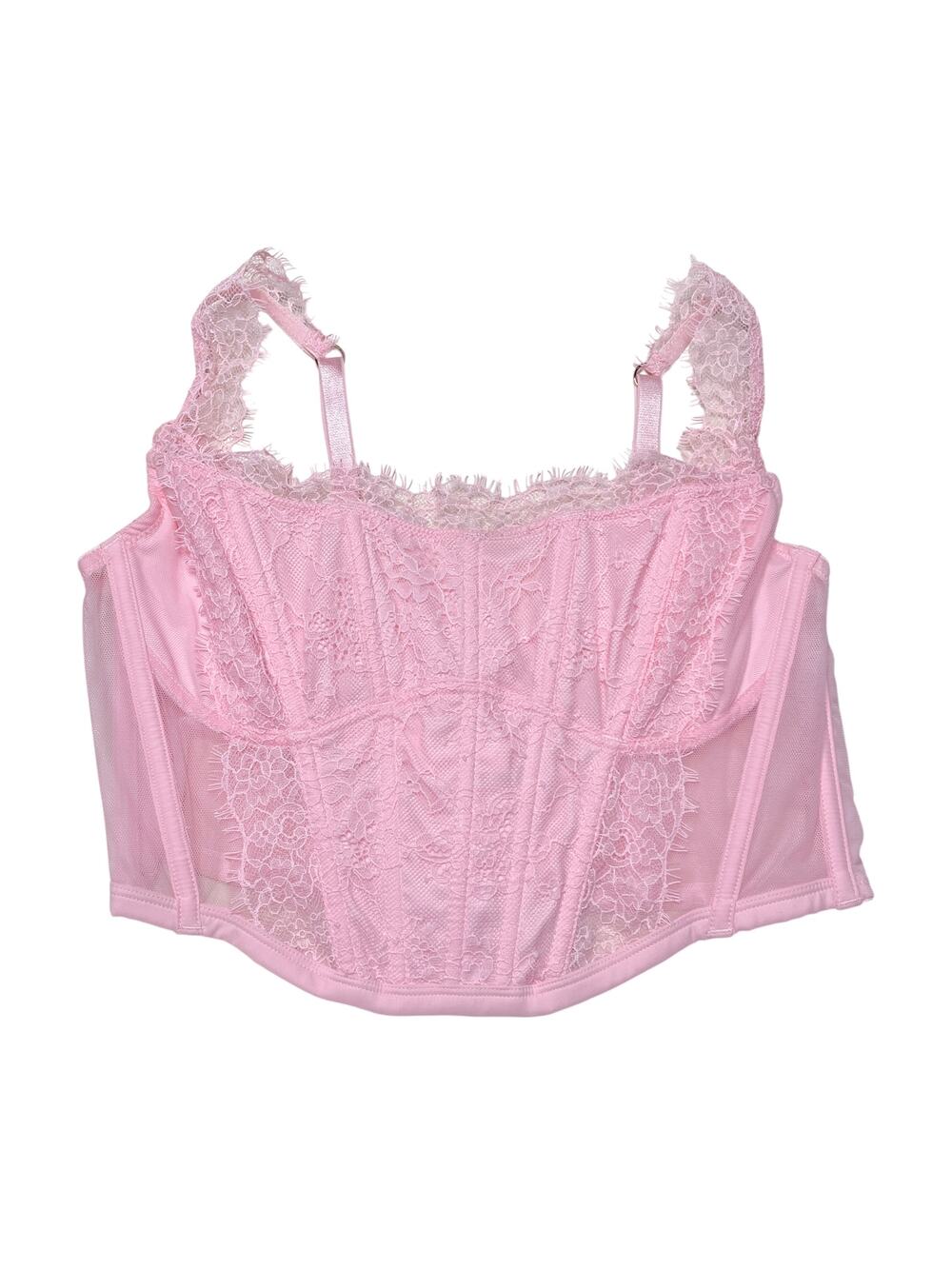 Victoria's Secret Lace Corset Top Pretty Blossom Pink Size Large